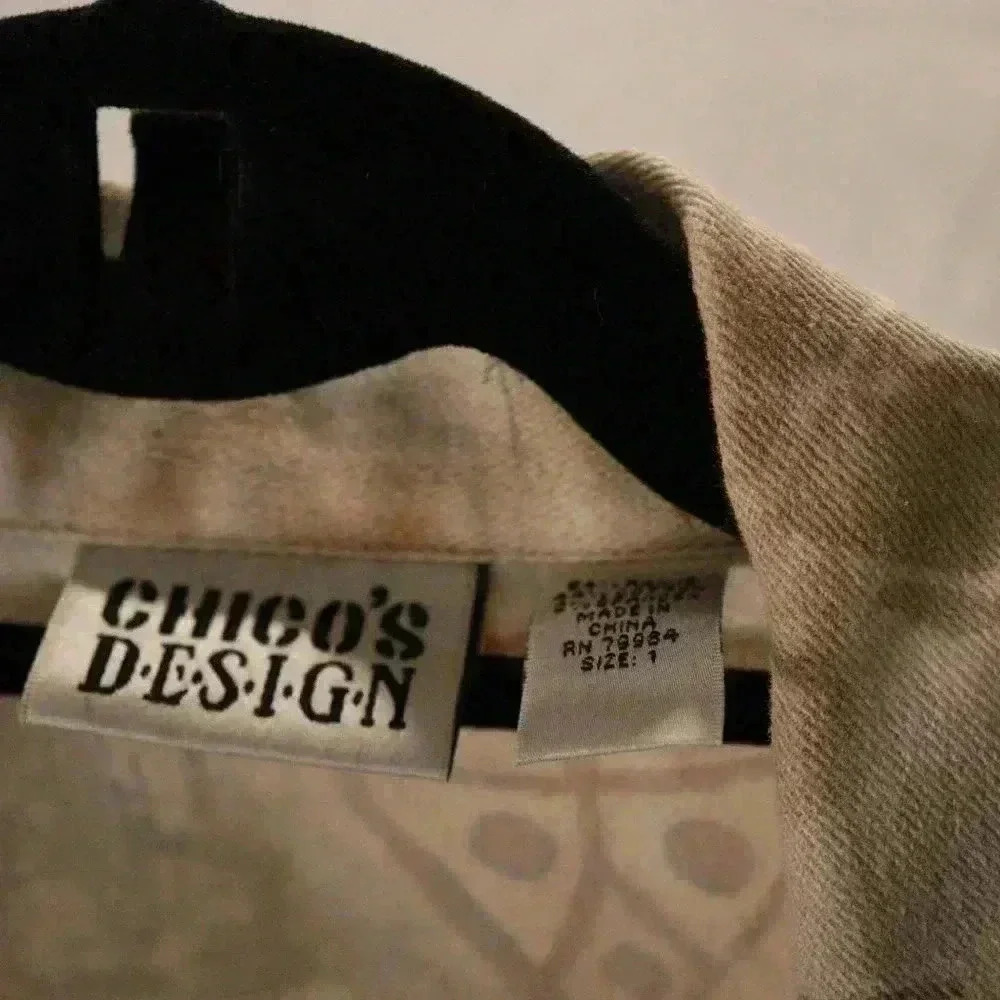 Chico's Design Jacket Patterned Denim Looking Lay… - image 5